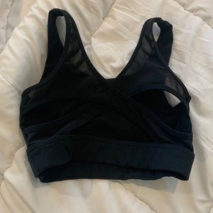 Lululemon style mesh cross back sports bra